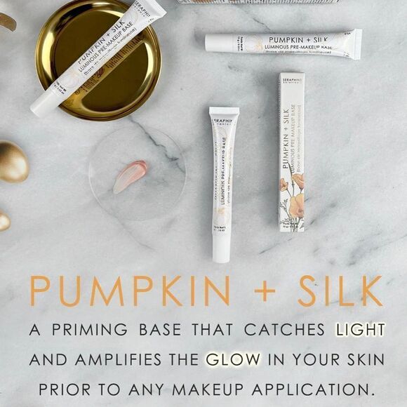 Seraphine Botanicals Pumpkin + Silk - Luminous Pre-Makeup Base Primer • NIB - Picture 2 of 7